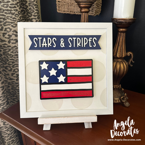 MINI {for tabletop frame & porch leaner} American Flag Attachment