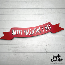 Large {for door hanger} Happy Valentine's Day Banner - Red