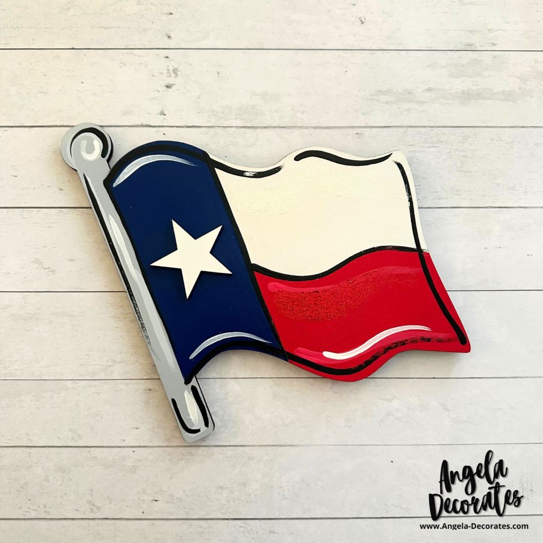 MINI {for tabletop frame & porch leaner} Waving Texas Flag Attachment