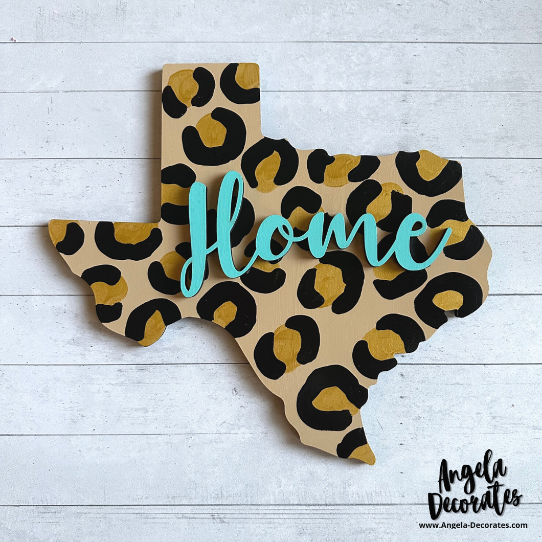 Large {for door hanger} Turquoise Texas Home Attachment