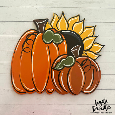 LARGE Pumpkins and Sunflower