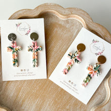Floral Cross Earrings
