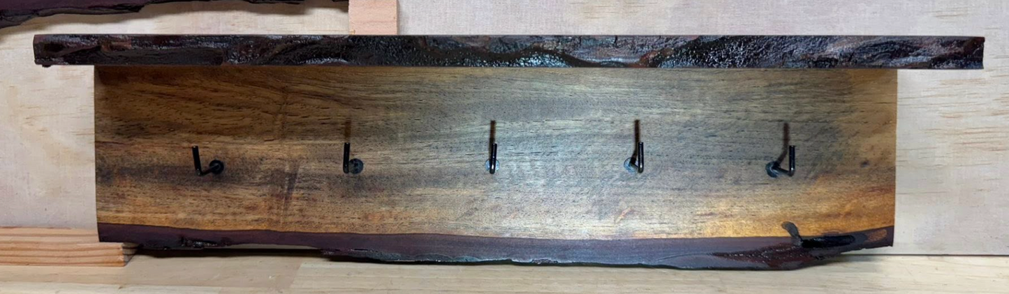 Pecan Shelved Key Holder