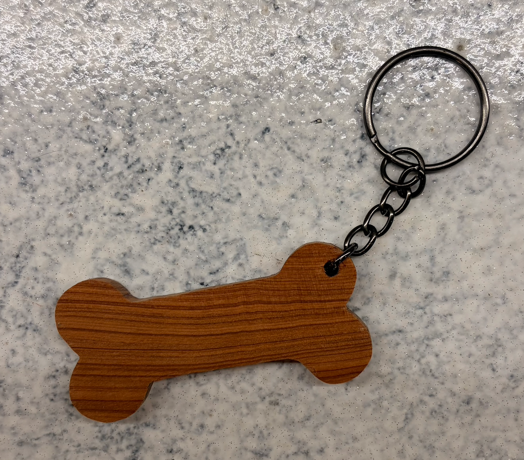 Dog Bone Keychain - Cedar