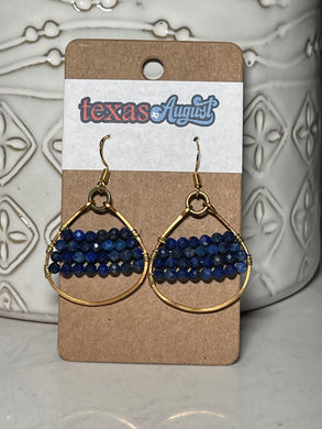 This Blue Lapis set have the perfect amount of color and dangle appeal! Great for everyday wear and a go-to for your Patriotic Events! A great staple that is 4th of July ready at a moment's notice.  *Each set is a one-of-a-kind piece.