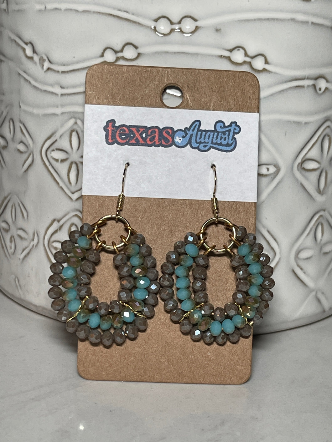 Get your Boot Scoot on with this set! Lush grey and aqua paired with a denim top or little white dress will make you the queen of the dance hall!  *Each set is a one-of-a-kind piece.