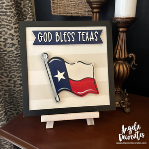 MINI {for tabletop frame & porch leaner} Waving Texas Flag Attachment