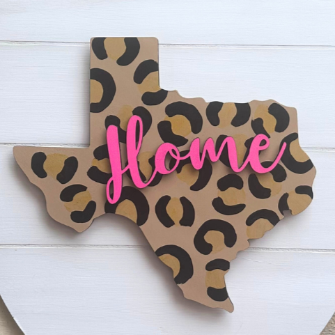 Large {for door hanger} Hot Pink Texas Home Attachment