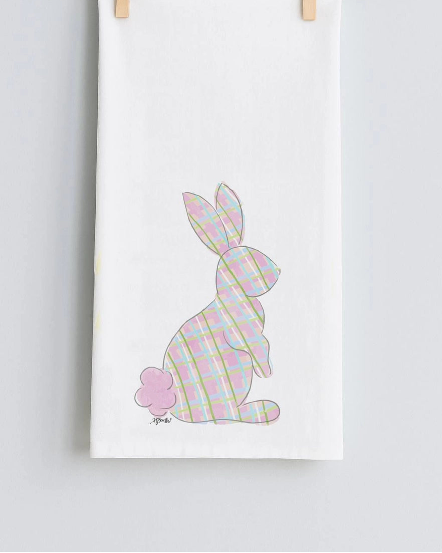 Tea Towels- Plaid Bunny