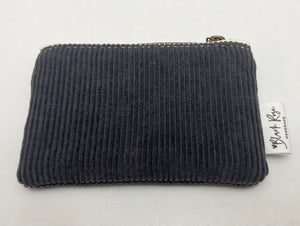 Corduroy Coin Pouch - Charcoal