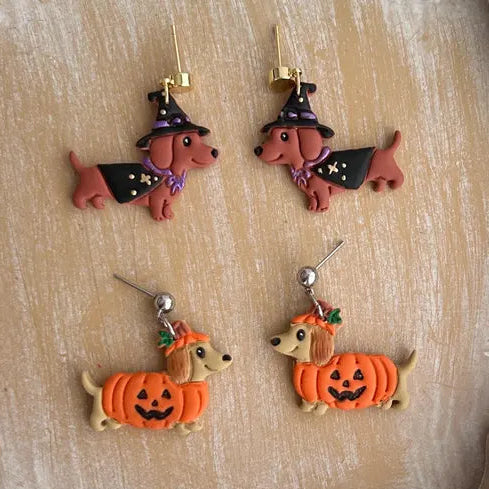 Dachshund  Witch Earrings