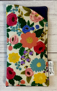 Eyeglass Case -Garden Party Pink & Blue
