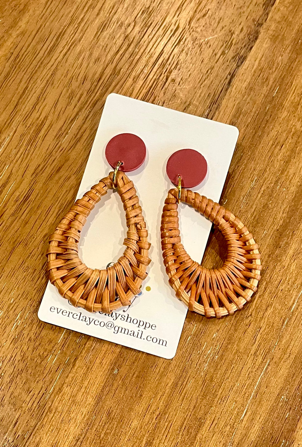 Earrings- Rattan and Clay