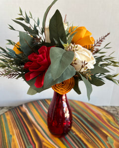 Sola Wood Flowers in red vase