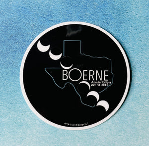 The 2023 annular eclipse traveling across Texas, with the climax over Boerne, Texas.