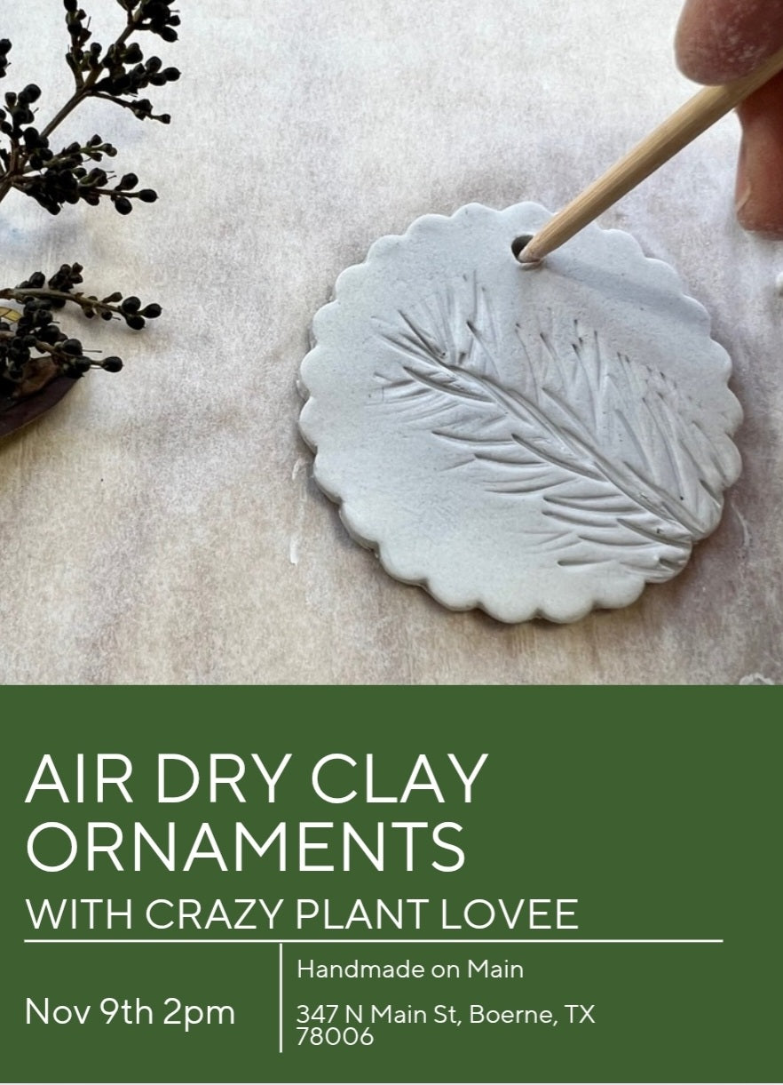 Air Dry Clay Ornaments/ Nov 9th/ 2pm