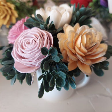 Sola wood flowers in small Cup