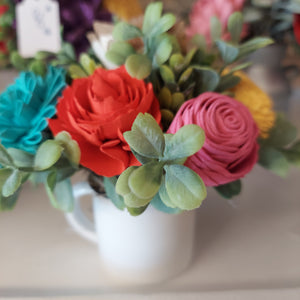 Sola wood flowers in small Cup