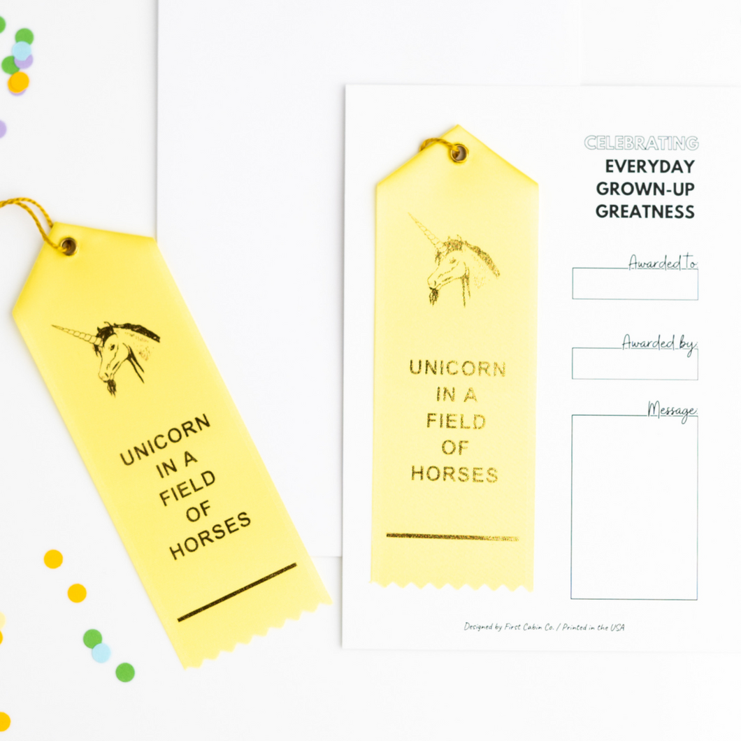 Award Ribbon- Unicorn In A Field Of Horses