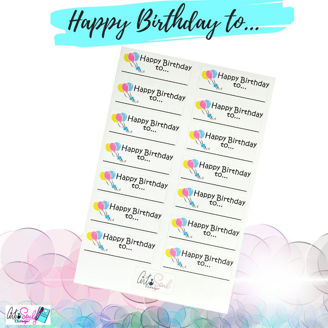 Happy Birthday To... Planner Stickers