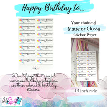 Happy Birthday To... Planner Stickers