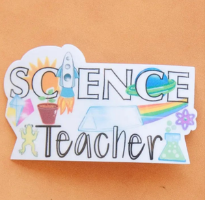 Science Teacher Waterproof Vinyl Sticker, Dishwasher Safe