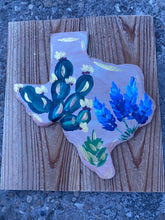Wood Painting- bluebonnets and cacti
