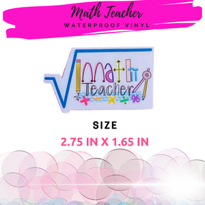 Math Teacher Waterproof Vinyl Sticker